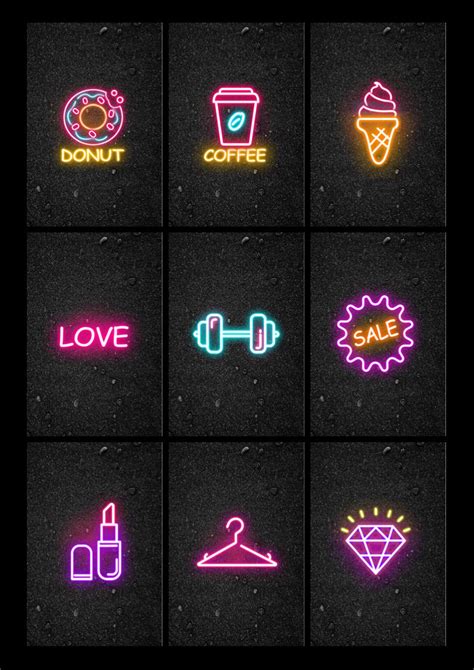 Browse our well-curated gallery so you can choose from a wide variety of templates. . Aesthetic neon instagram highlight covers